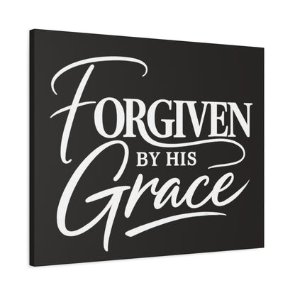 Title Forgiven by His Grace | Christian Wall Art | Modern Bible Verse Canvas | Faith-Based Home Decor