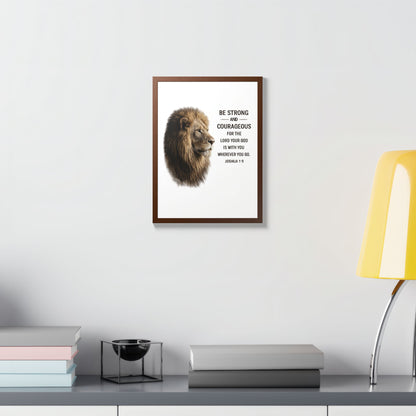 Be Strong & Courageous Lion Wall Art | Joshua 1:9 Christian Printable | Bible Verse Wall Decor | 5x7 Faith Print