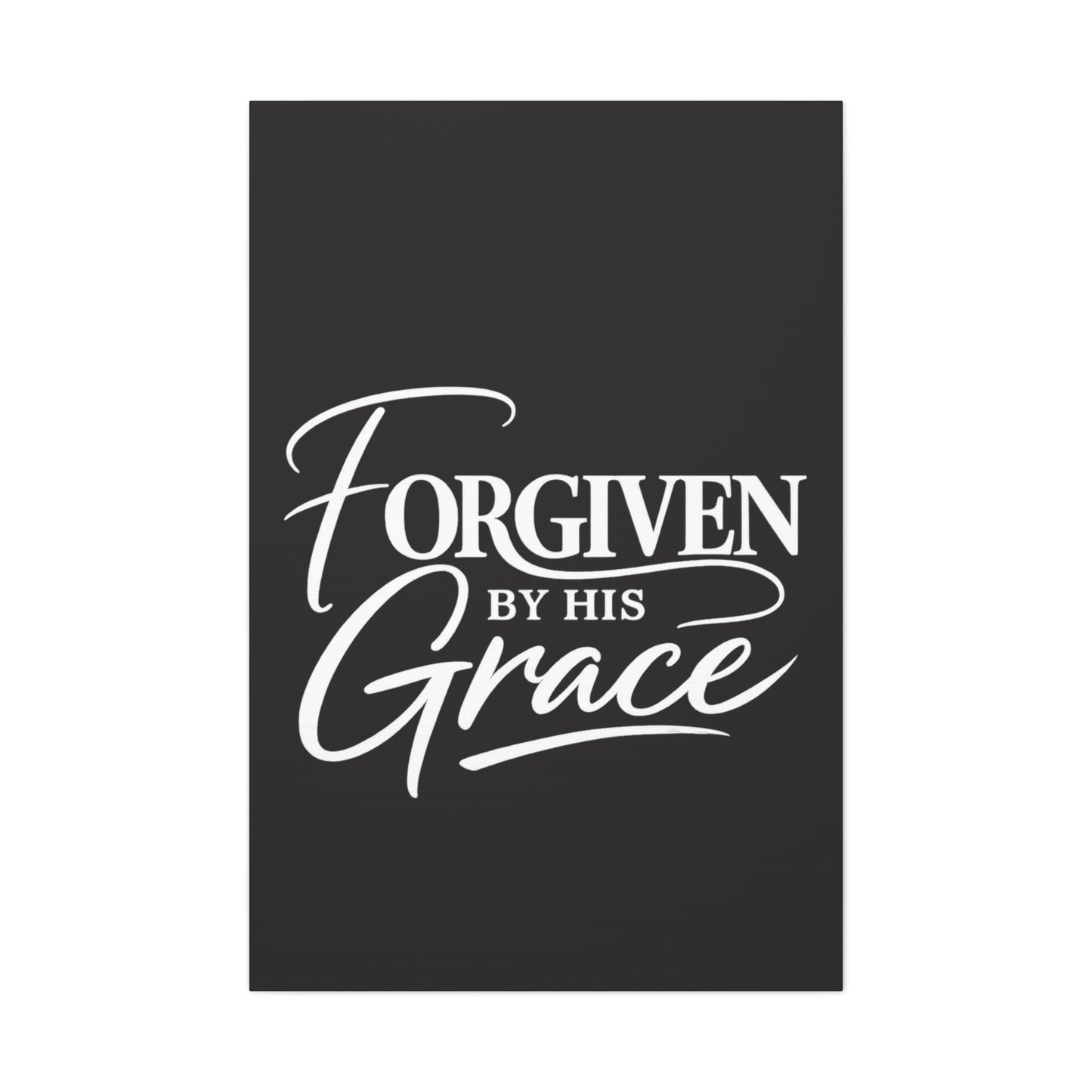 Title Forgiven by His Grace | Christian Wall Art | Modern Bible Verse Canvas | Faith-Based Home Decor