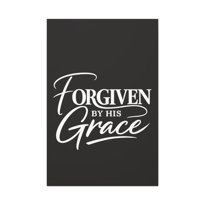 Title Forgiven by His Grace | Christian Wall Art | Modern Bible Verse Canvas | Faith-Based Home Decor