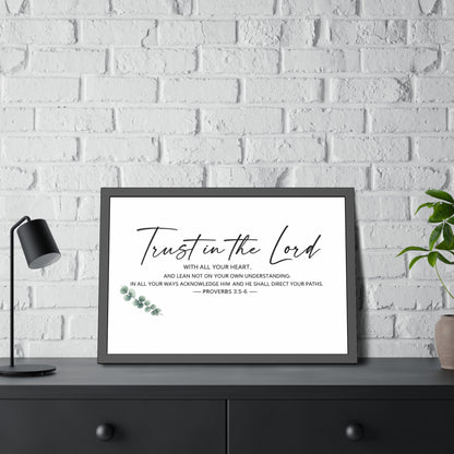 Trust in the Lord Bible Verse Wall Art | Proverbs 3:5–6 Christian Scripture Print | Minimalist Faith Home Decor | Christian Gift
