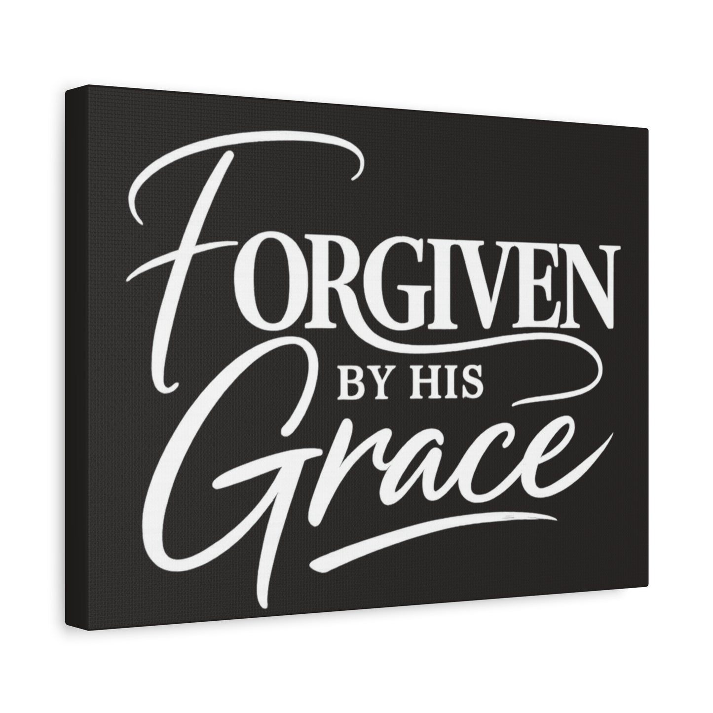 Title Forgiven by His Grace | Christian Wall Art | Modern Bible Verse Canvas | Faith-Based Home Decor