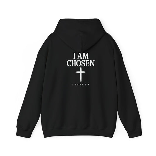 I Am Chosen Hoodie – Christian Faith Hoodie, 1 Peter 2:9 Sweatshirt, Inspirational Streetwear, Unisex Heavy Blend Hoodie