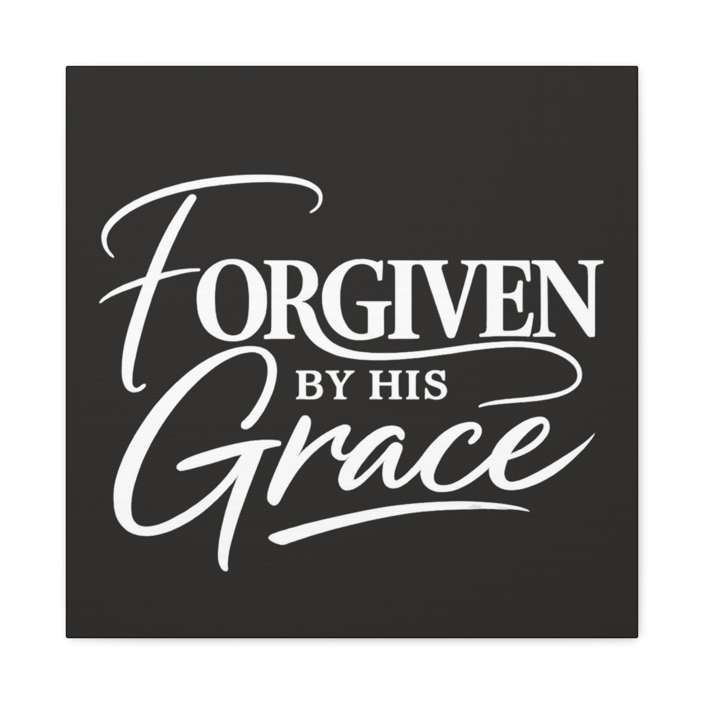 Title Forgiven by His Grace | Christian Wall Art | Modern Bible Verse Canvas | Faith-Based Home Decor