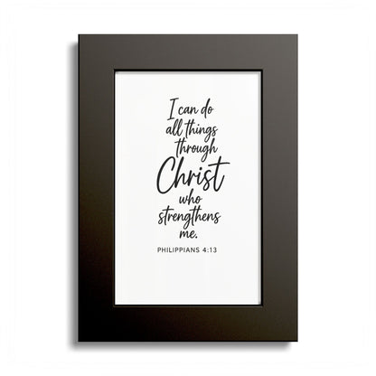 I Can Do All Things Through Christ Who Strengthens Me – Philippians 4:13 | Christian Wall Art | 5x7 Framed Bible Verse | Inspirational Scripture Decor