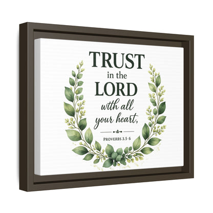 Framed Canvas Print — “Trust in the Lord with All Your Heart” Bible Verse Wall Art