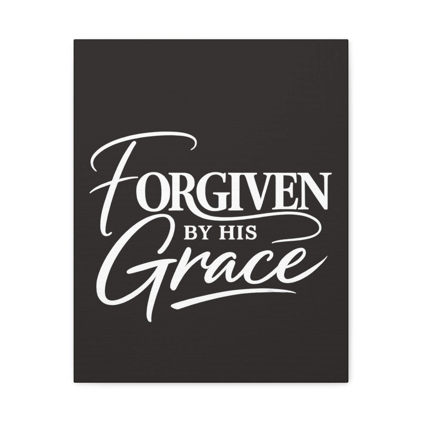 Title Forgiven by His Grace | Christian Wall Art | Modern Bible Verse Canvas | Faith-Based Home Decor