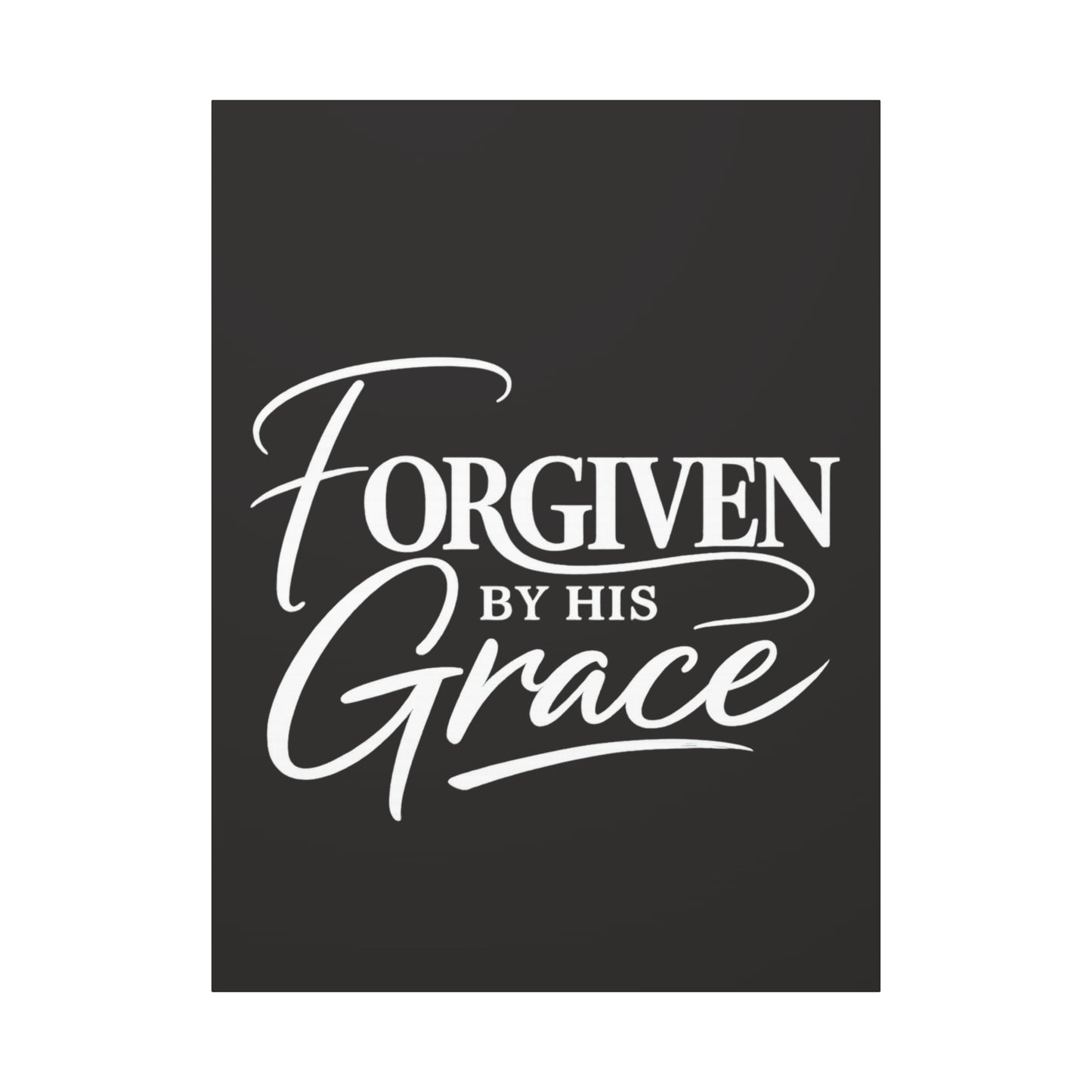 Title Forgiven by His Grace | Christian Wall Art | Modern Bible Verse Canvas | Faith-Based Home Decor
