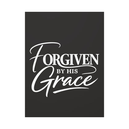 Title Forgiven by His Grace | Christian Wall Art | Modern Bible Verse Canvas | Faith-Based Home Decor