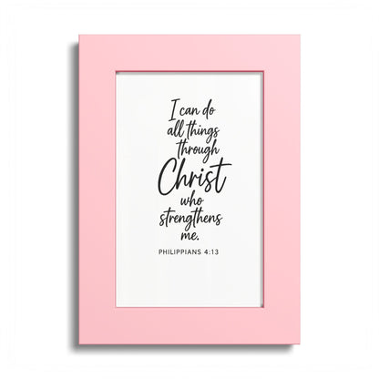 I Can Do All Things Through Christ Who Strengthens Me – Philippians 4:13 | Christian Wall Art | 5x7 Framed Bible Verse | Inspirational Scripture Decor