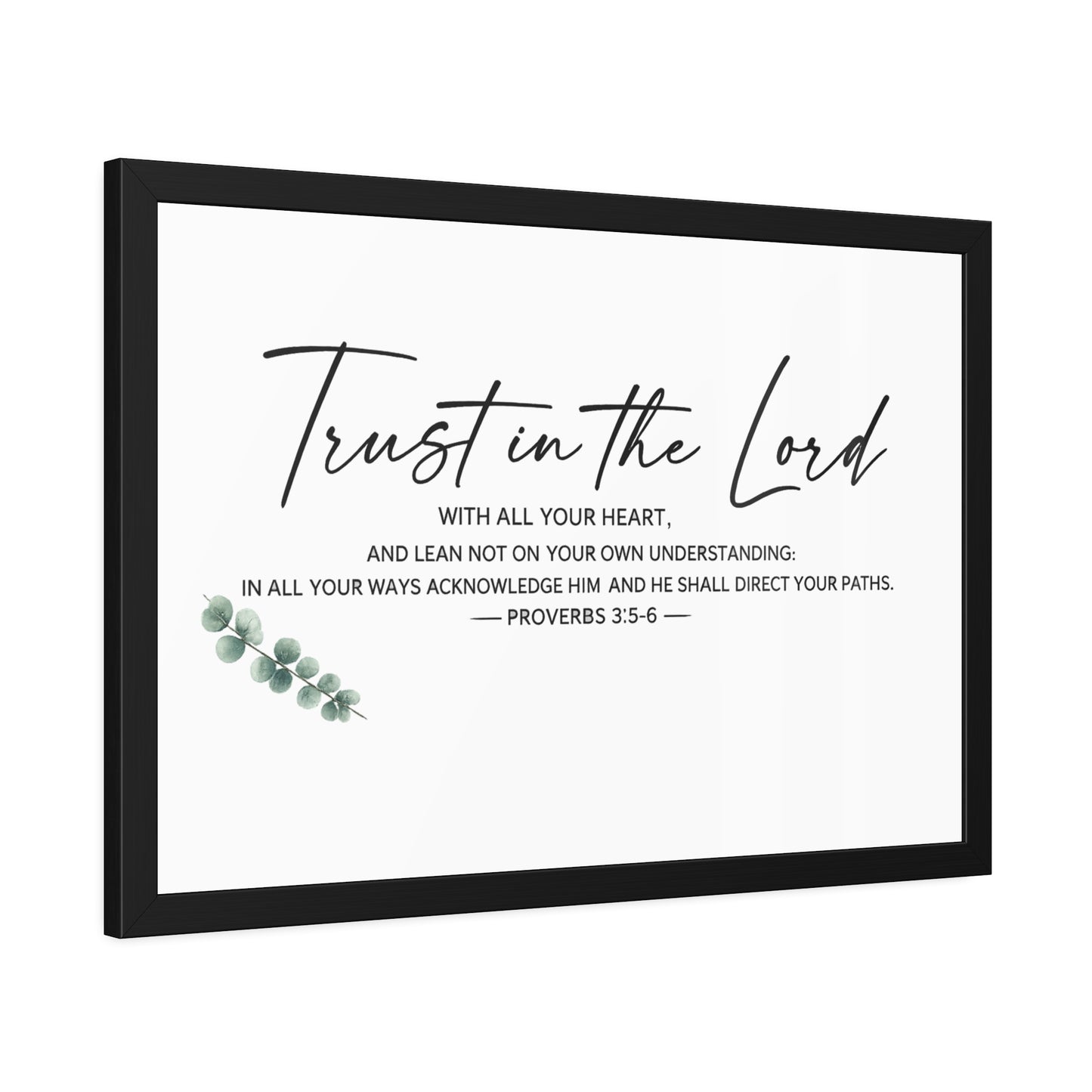Trust in the Lord Bible Verse Wall Art | Proverbs 3:5–6 Christian Scripture Print | Minimalist Faith Home Decor | Christian Gift