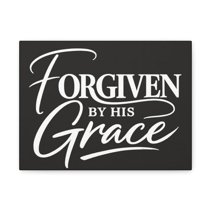 Title Forgiven by His Grace | Christian Wall Art | Modern Bible Verse Canvas | Faith-Based Home Decor