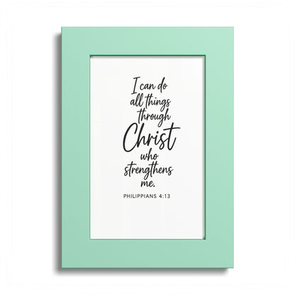 I Can Do All Things Through Christ Who Strengthens Me – Philippians 4:13 | Christian Wall Art | 5x7 Framed Bible Verse | Inspirational Scripture Decor