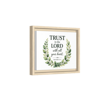 Framed Canvas Print — “Trust in the Lord with All Your Heart” Bible Verse Wall Art