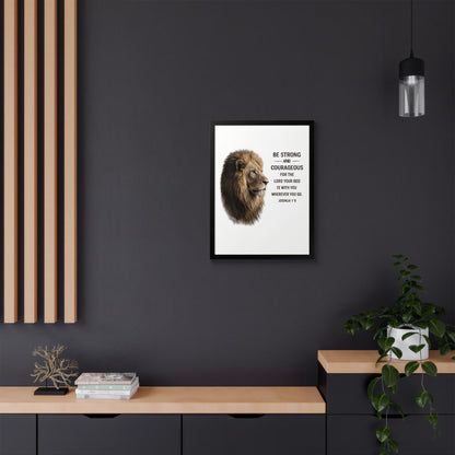 Be Strong & Courageous Lion Wall Art | Joshua 1:9 Christian Printable | Bible Verse Wall Decor | 5x7 Faith Print