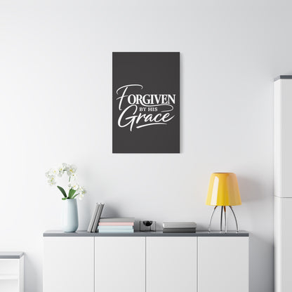 Title Forgiven by His Grace | Christian Wall Art | Modern Bible Verse Canvas | Faith-Based Home Decor