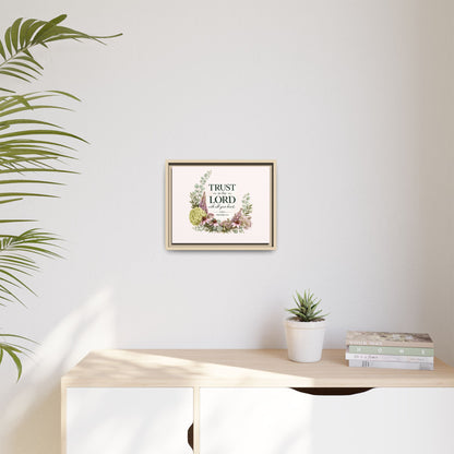 Trust in the Lord with All Your Heart | Proverbs 3:5–6 Christian Framed Canvas Wall Art | Modern Farmhouse Floral Scripture Print | Faith Home Decor | Inspirational Christian Gift