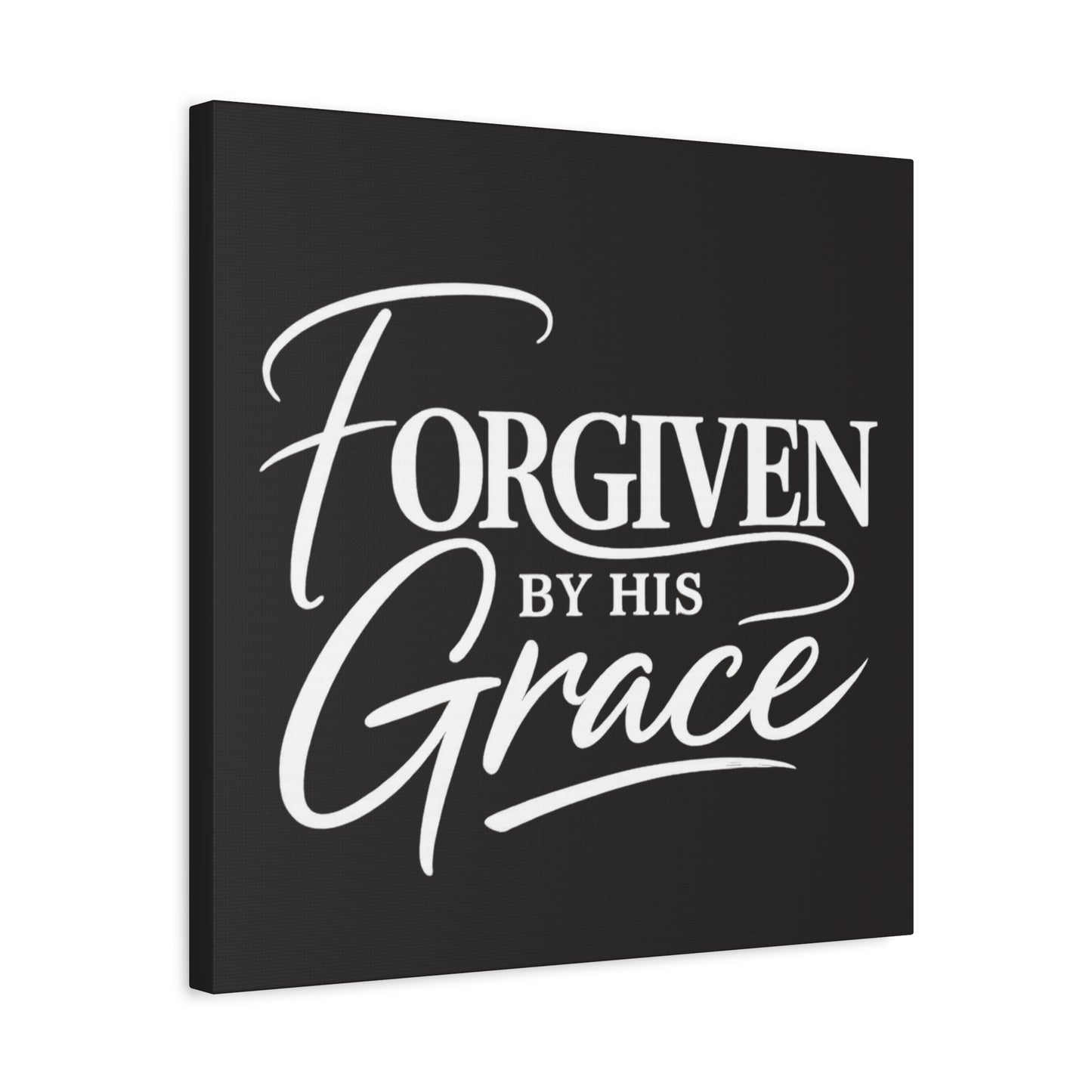 Title Forgiven by His Grace | Christian Wall Art | Modern Bible Verse Canvas | Faith-Based Home Decor