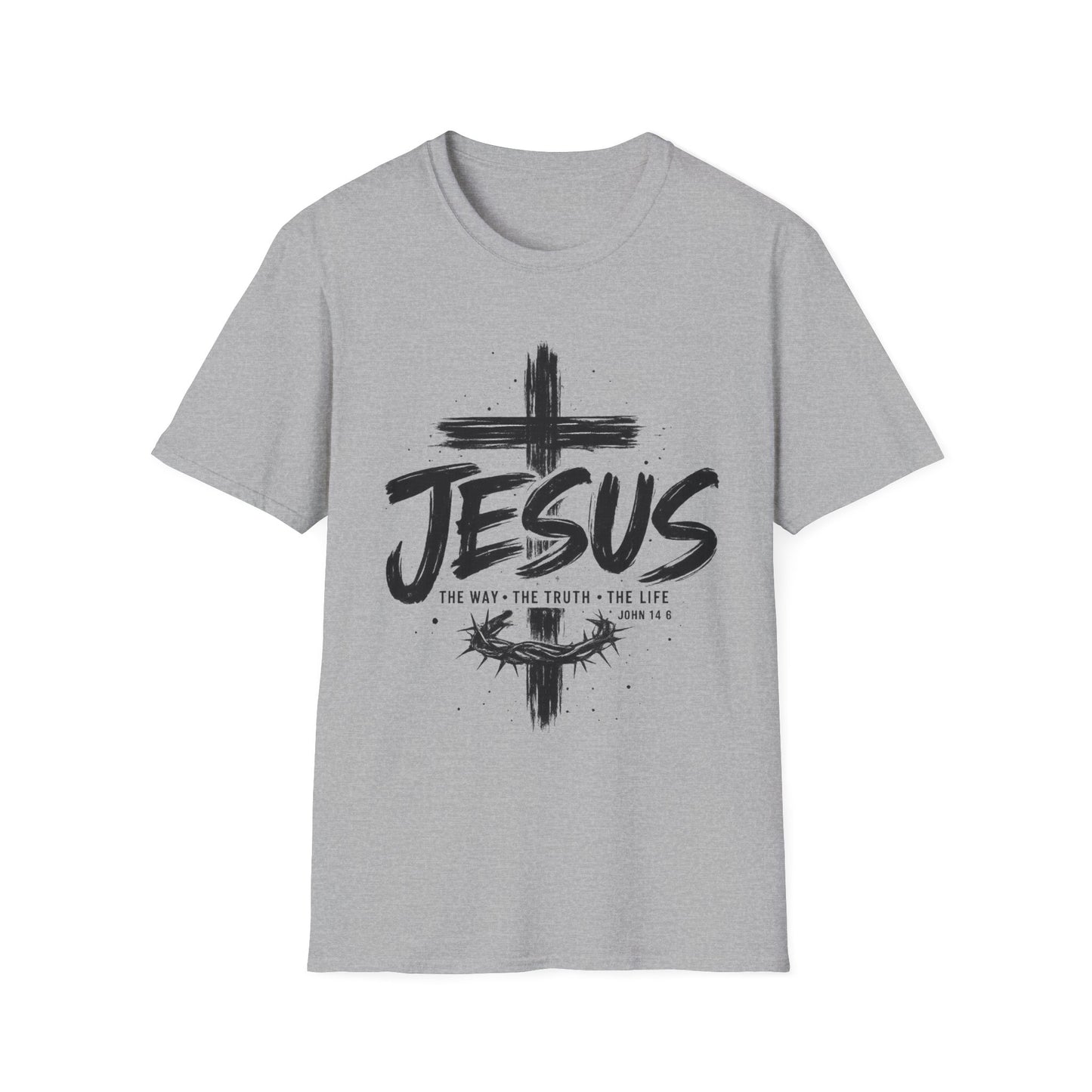 Jesus Cross T-Shirt | The Way The Truth The Life | John 14:6 Christian Graphic Tee | Faith-Based Unisex Shirt | Inspirational Gift for Men & Women