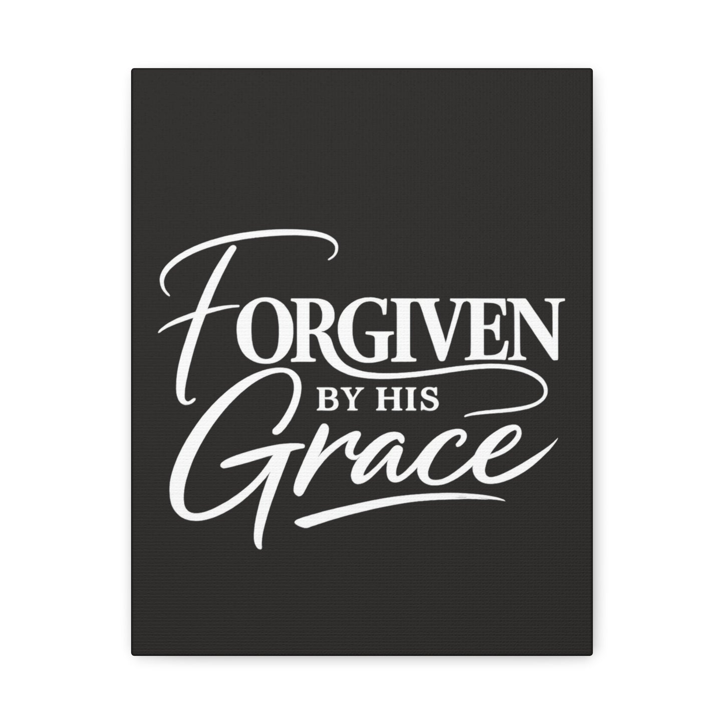 Title Forgiven by His Grace | Christian Wall Art | Modern Bible Verse Canvas | Faith-Based Home Decor