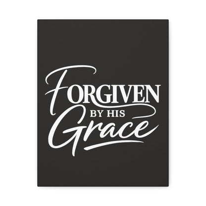 Title Forgiven by His Grace | Christian Wall Art | Modern Bible Verse Canvas | Faith-Based Home Decor