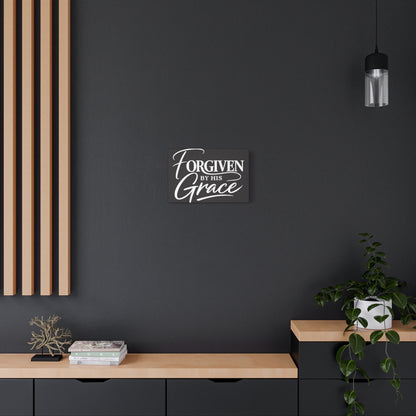 Title Forgiven by His Grace | Christian Wall Art | Modern Bible Verse Canvas | Faith-Based Home Decor