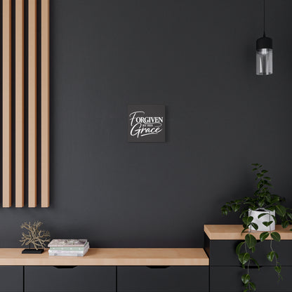 Title Forgiven by His Grace | Christian Wall Art | Modern Bible Verse Canvas | Faith-Based Home Decor