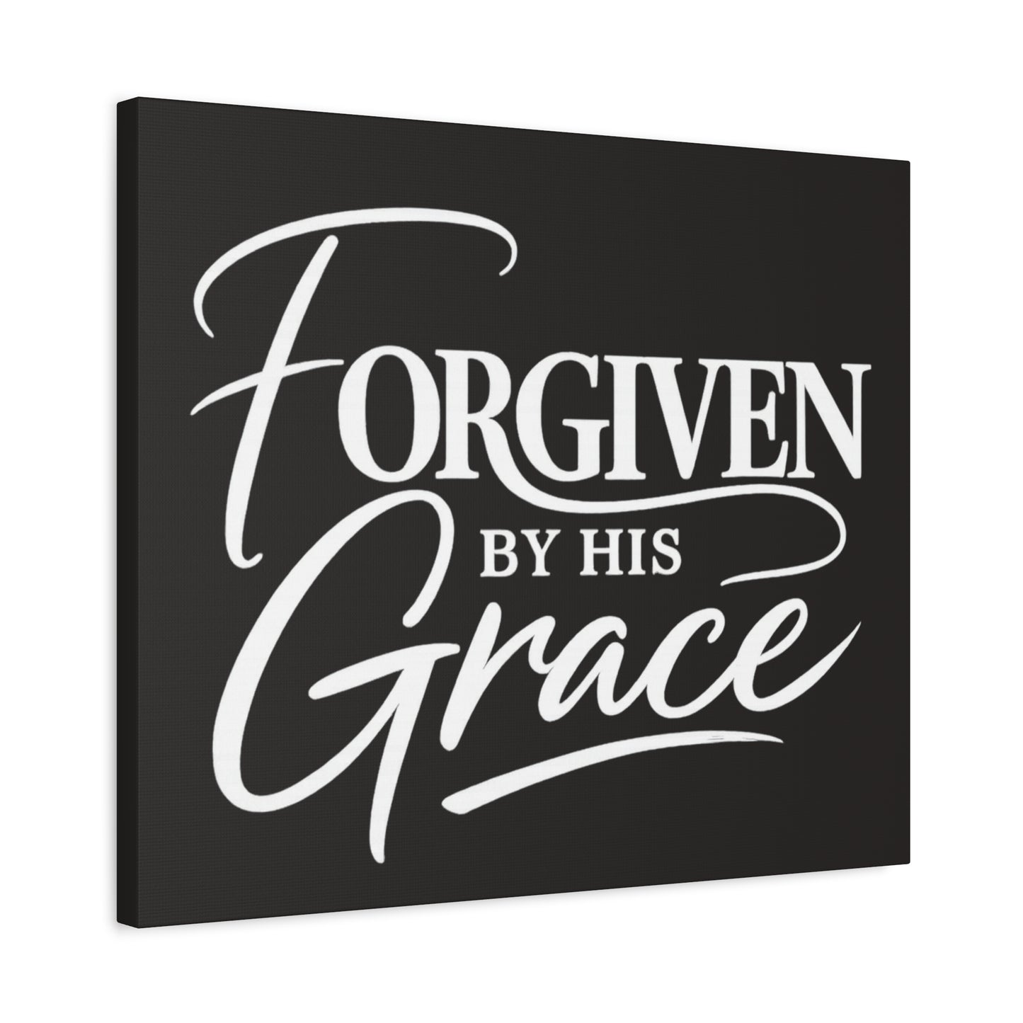 Title Forgiven by His Grace | Christian Wall Art | Modern Bible Verse Canvas | Faith-Based Home Decor