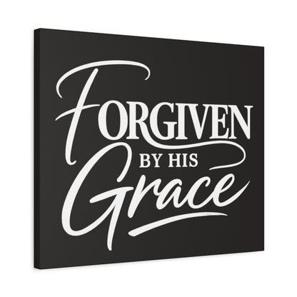 Title Forgiven by His Grace | Christian Wall Art | Modern Bible Verse Canvas | Faith-Based Home Decor