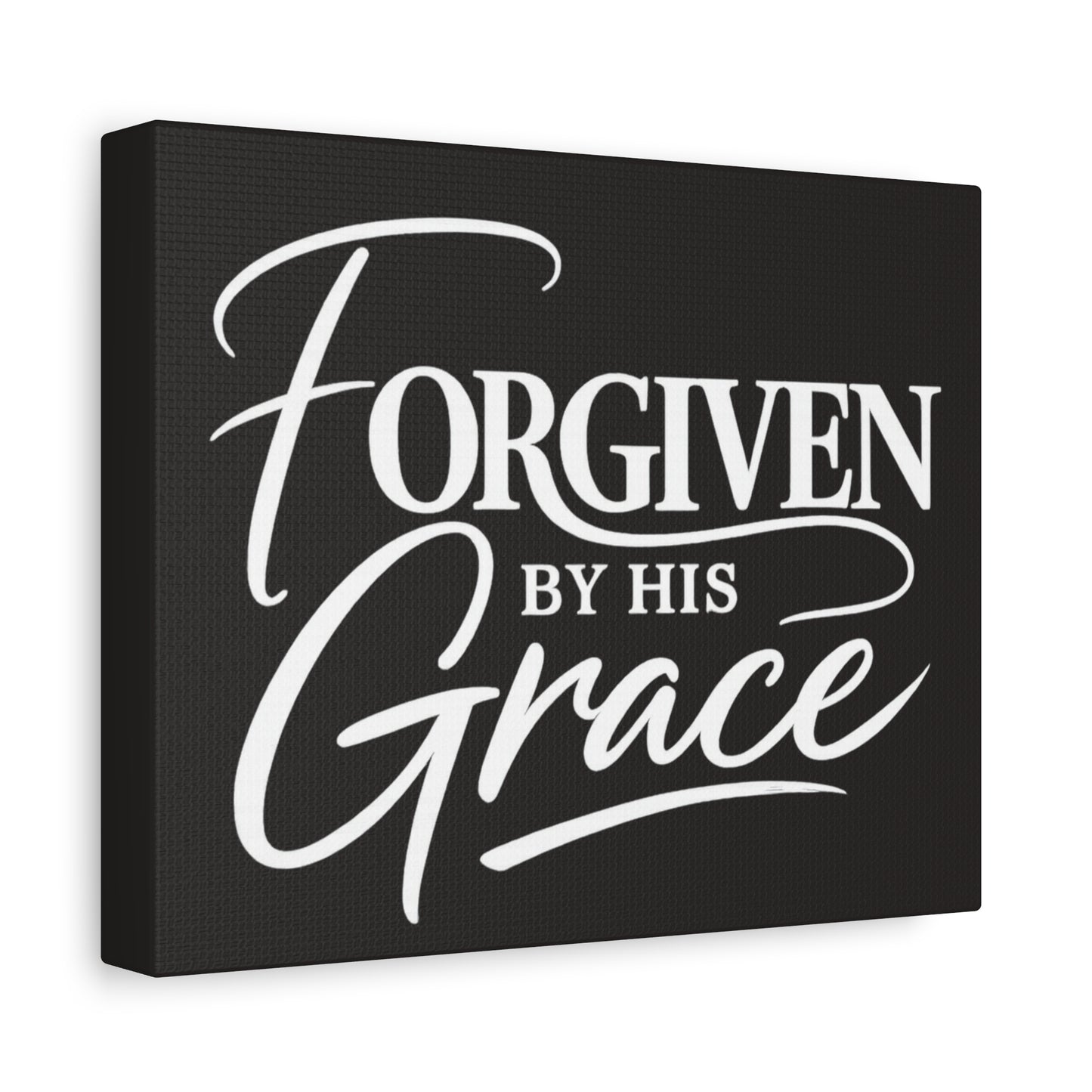 Title Forgiven by His Grace | Christian Wall Art | Modern Bible Verse Canvas | Faith-Based Home Decor