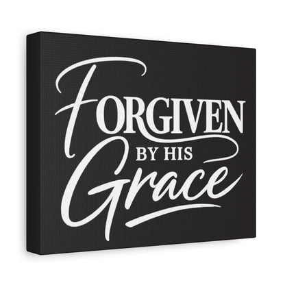 Title Forgiven by His Grace | Christian Wall Art | Modern Bible Verse Canvas | Faith-Based Home Decor