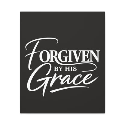 Title Forgiven by His Grace | Christian Wall Art | Modern Bible Verse Canvas | Faith-Based Home Decor
