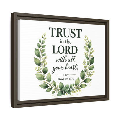 Framed Canvas Print — “Trust in the Lord with All Your Heart” Bible Verse Wall Art