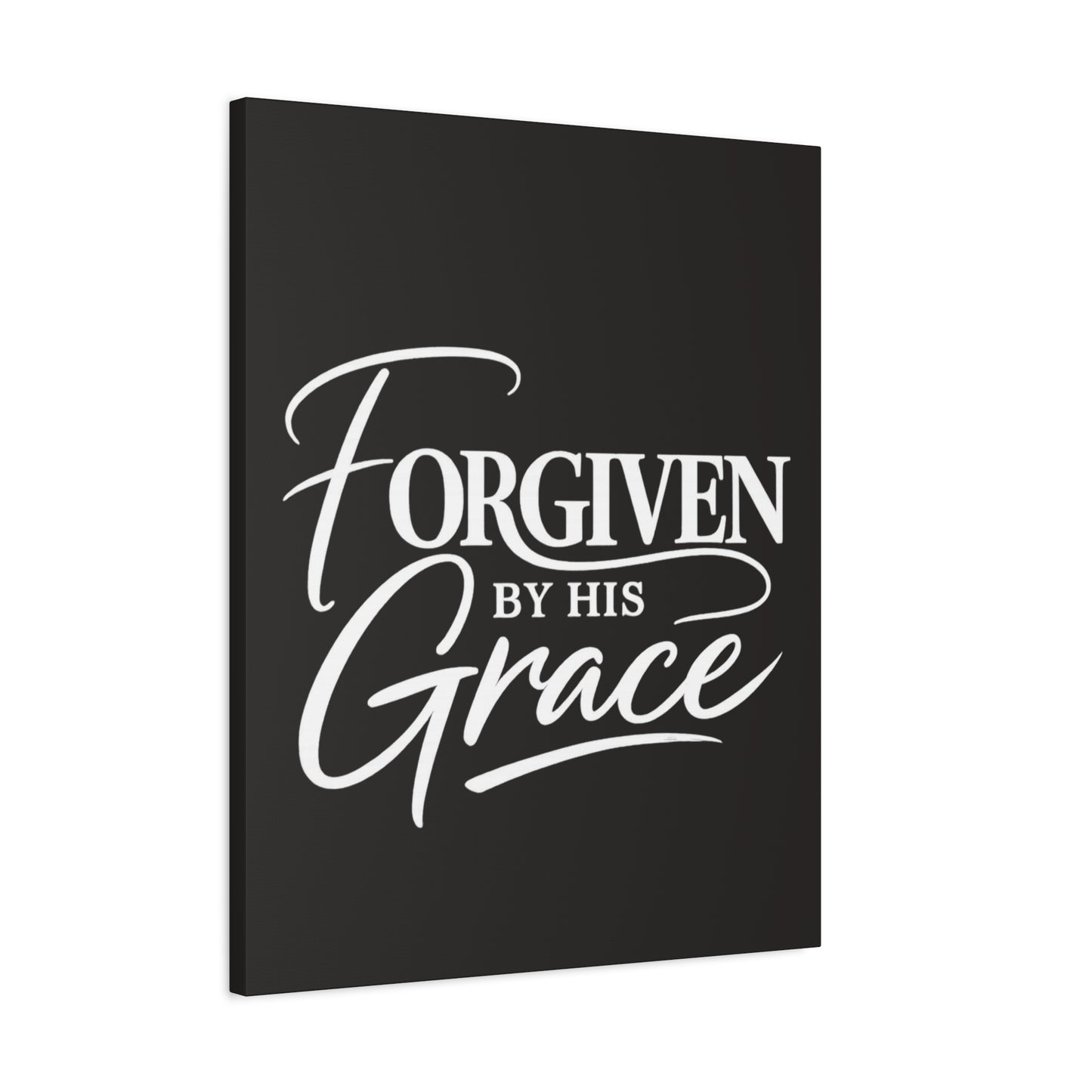 Title Forgiven by His Grace | Christian Wall Art | Modern Bible Verse Canvas | Faith-Based Home Decor