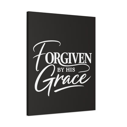 Title Forgiven by His Grace | Christian Wall Art | Modern Bible Verse Canvas | Faith-Based Home Decor