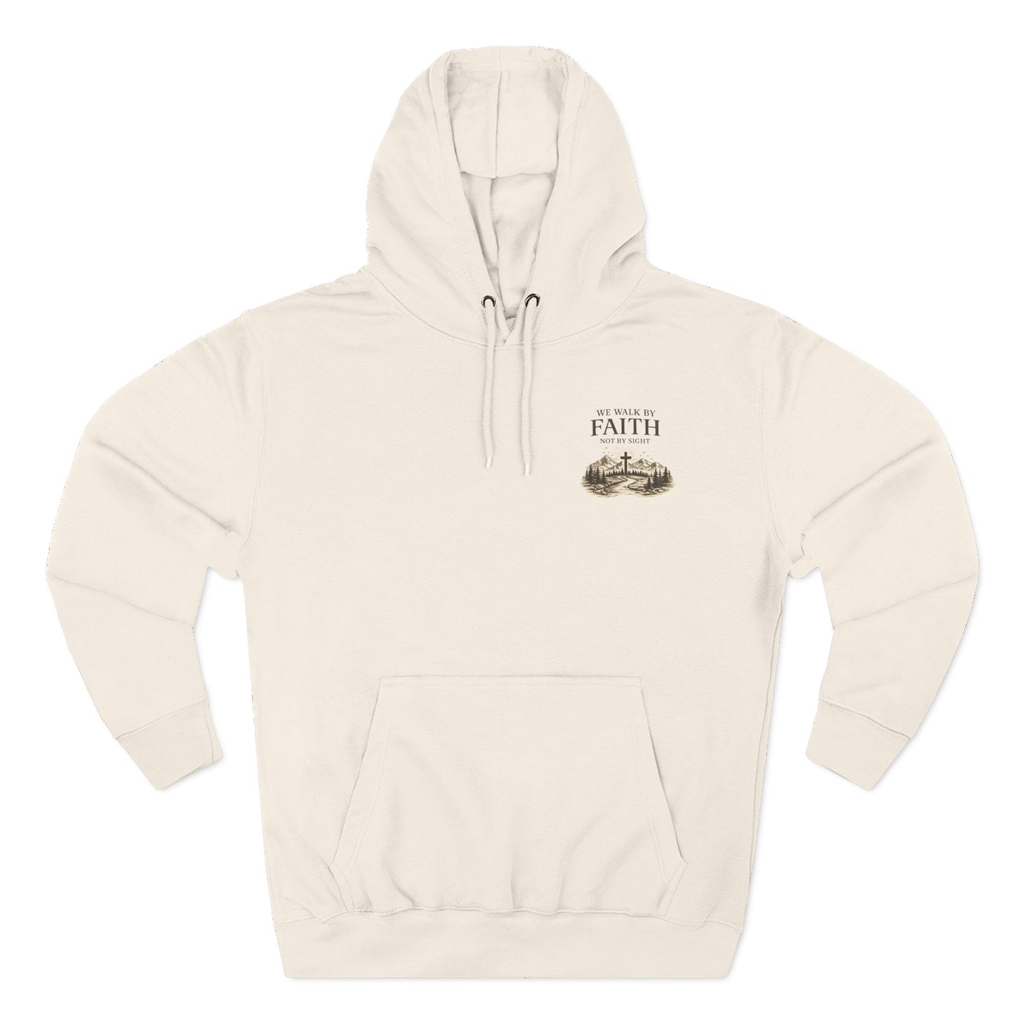 Walk By Faith Not By Sight Hoodie – Christian Mountain Faith Hoodie – 2  Corinthians 5:7 Pullover Sweatshirt