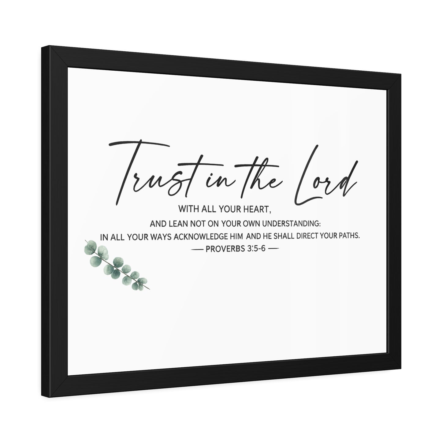 Trust in the Lord Bible Verse Wall Art | Proverbs 3:5–6 Christian Scripture Print | Minimalist Faith Home Decor | Christian Gift