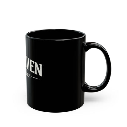 Forgiven By His Grace Black Christian Mug