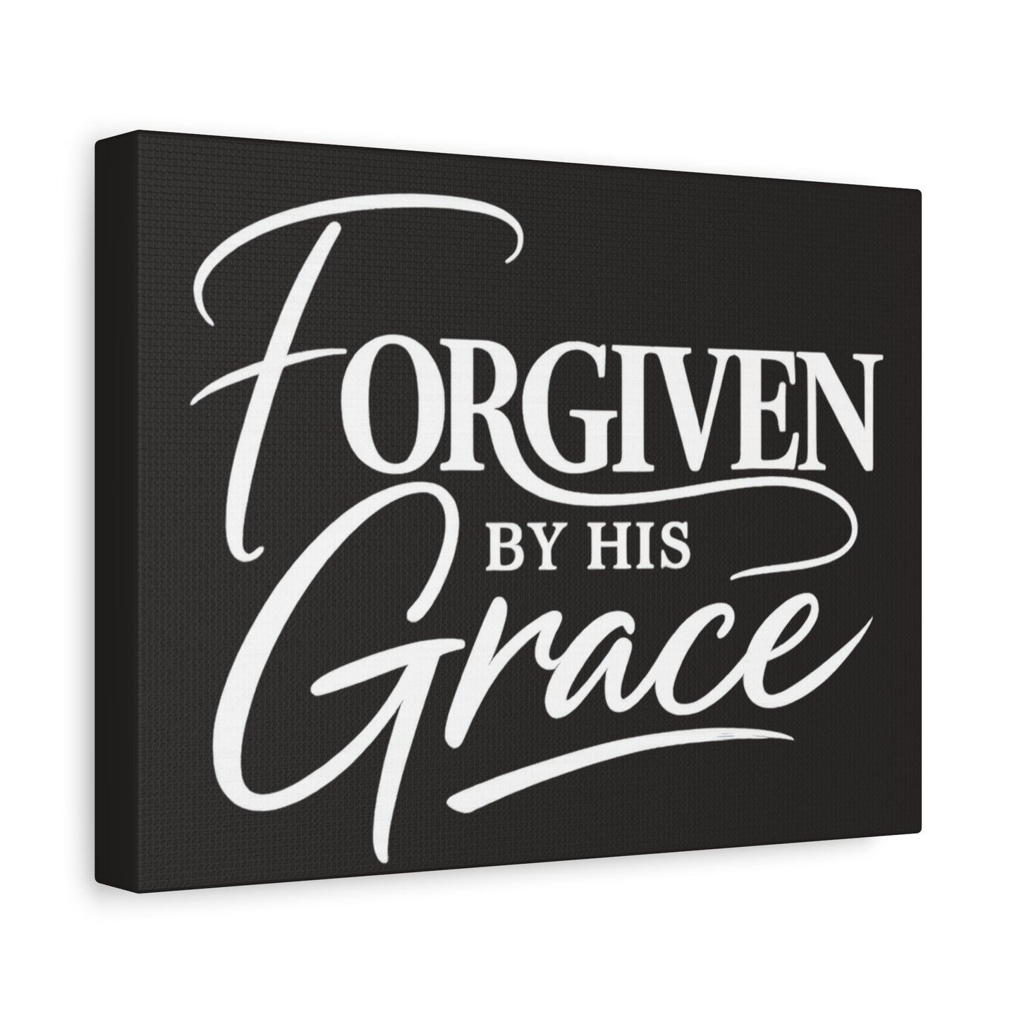 Title Forgiven by His Grace | Christian Wall Art | Modern Bible Verse Canvas | Faith-Based Home Decor