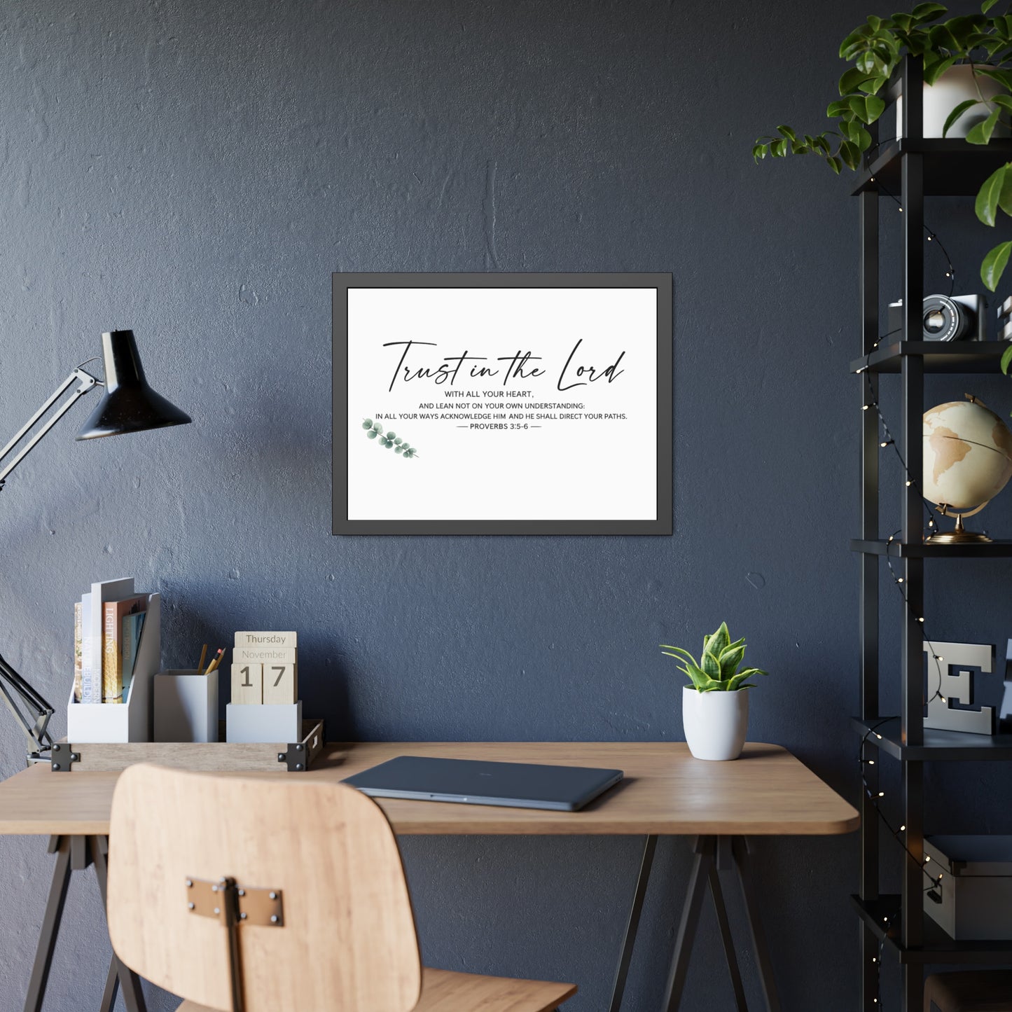 Trust in the Lord Bible Verse Wall Art | Proverbs 3:5–6 Christian Scripture Print | Minimalist Faith Home Decor | Christian Gift