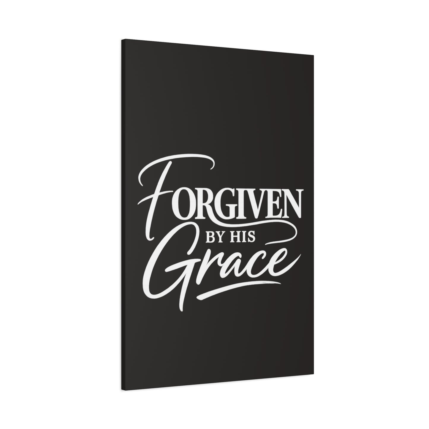 Title Forgiven by His Grace | Christian Wall Art | Modern Bible Verse Canvas | Faith-Based Home Decor