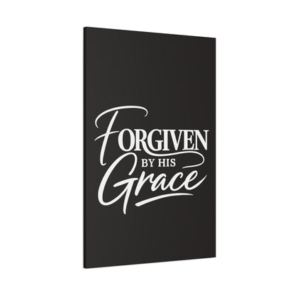 Title Forgiven by His Grace | Christian Wall Art | Modern Bible Verse Canvas | Faith-Based Home Decor