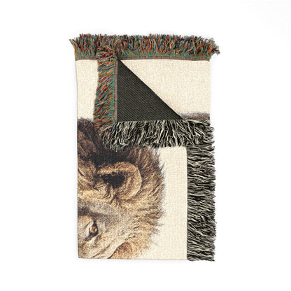 Title Be Strong & Courageous Lion Christian Woven Blanket | Joshua 1:9 | Faith Throw Blanket | Inspirational Christian Home Décor
