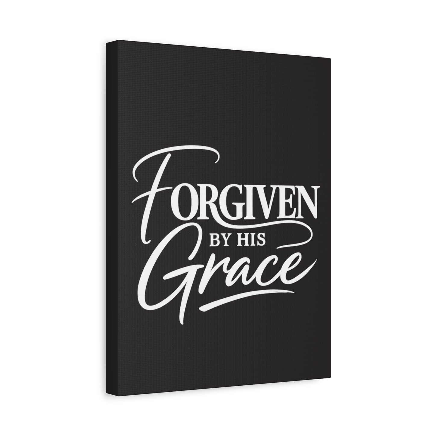 Title Forgiven by His Grace | Christian Wall Art | Modern Bible Verse Canvas | Faith-Based Home Decor