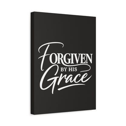 Title Forgiven by His Grace | Christian Wall Art | Modern Bible Verse Canvas | Faith-Based Home Decor