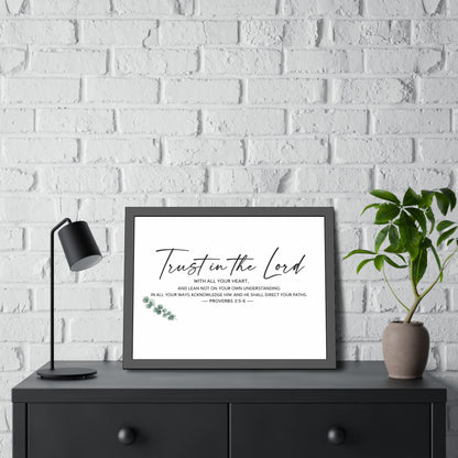 Trust in the Lord Bible Verse Wall Art | Proverbs 3:5–6 Christian Scripture Print | Minimalist Faith Home Decor | Christian Gift