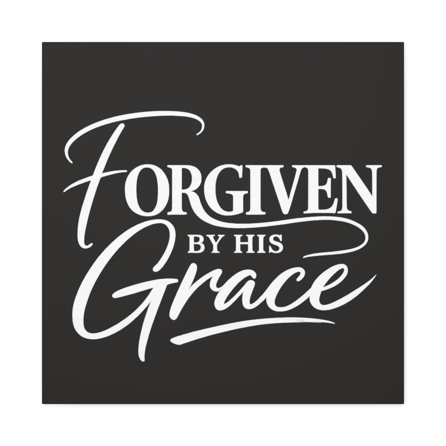 Title Forgiven by His Grace | Christian Wall Art | Modern Bible Verse Canvas | Faith-Based Home Decor