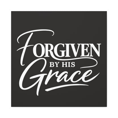 Title Forgiven by His Grace | Christian Wall Art | Modern Bible Verse Canvas | Faith-Based Home Decor