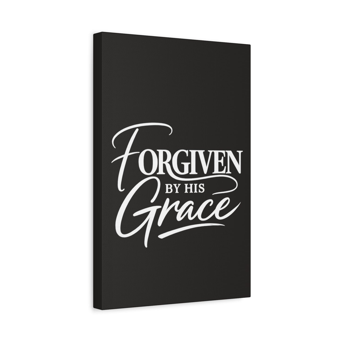 Title Forgiven by His Grace | Christian Wall Art | Modern Bible Verse Canvas | Faith-Based Home Decor
