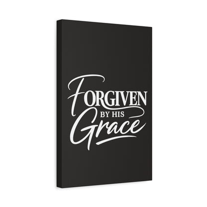 Title Forgiven by His Grace | Christian Wall Art | Modern Bible Verse Canvas | Faith-Based Home Decor